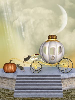 シンデレラが乗っているかぼちゃの馬車